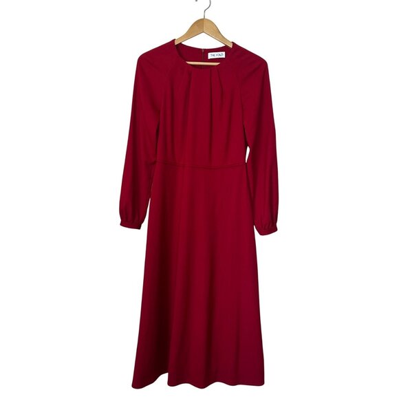 The Fold Virgin Wool Pleated Midi Dress Womens Size 10 Capsule Minimalist Work - Picture 1 of 9